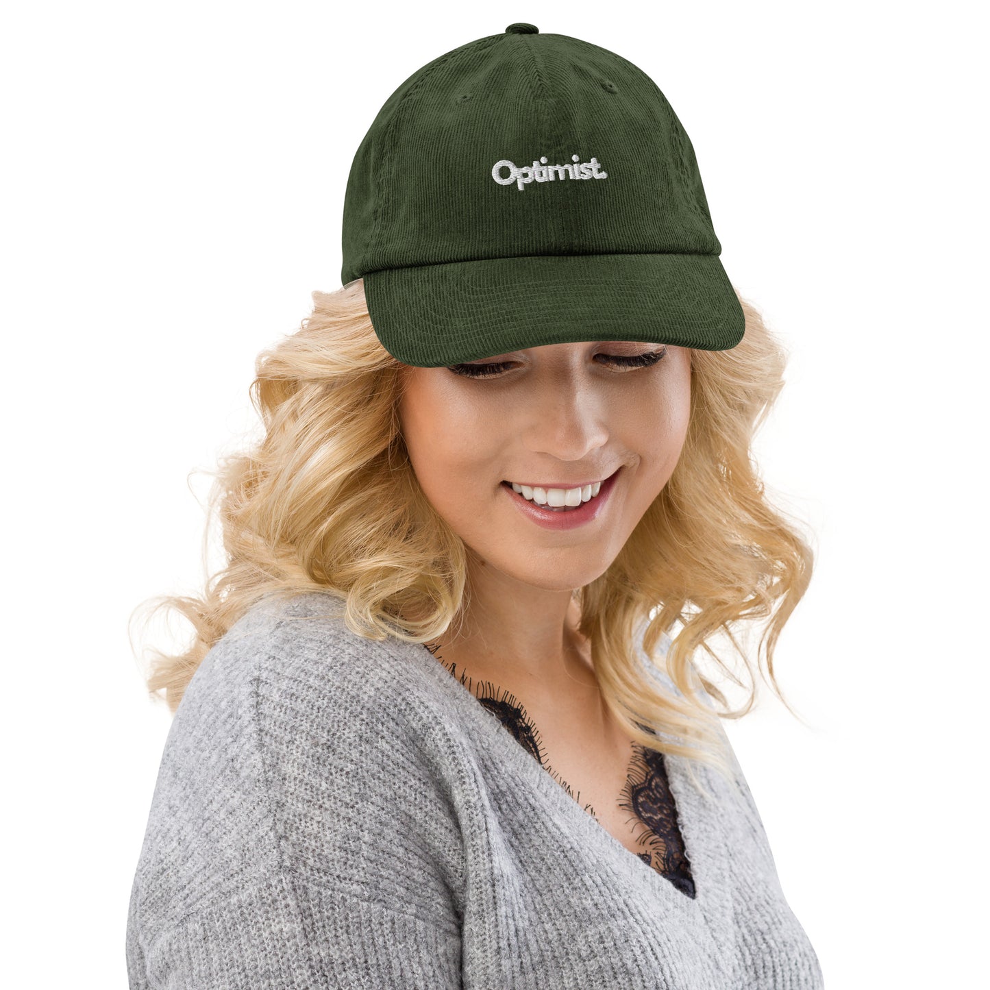 Cord Cap mit Optimist Stickerei