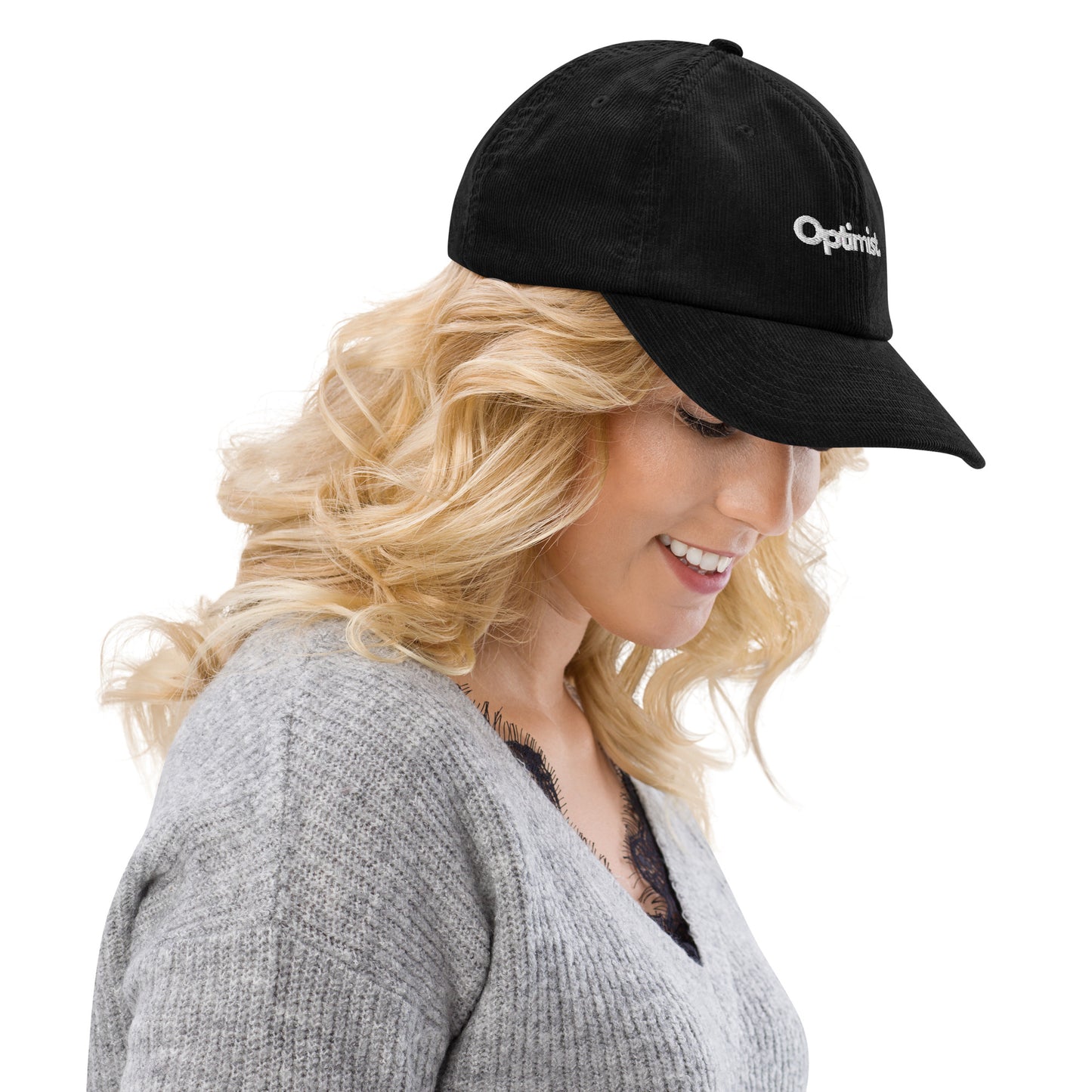 Cord Cap mit Optimist Stickerei