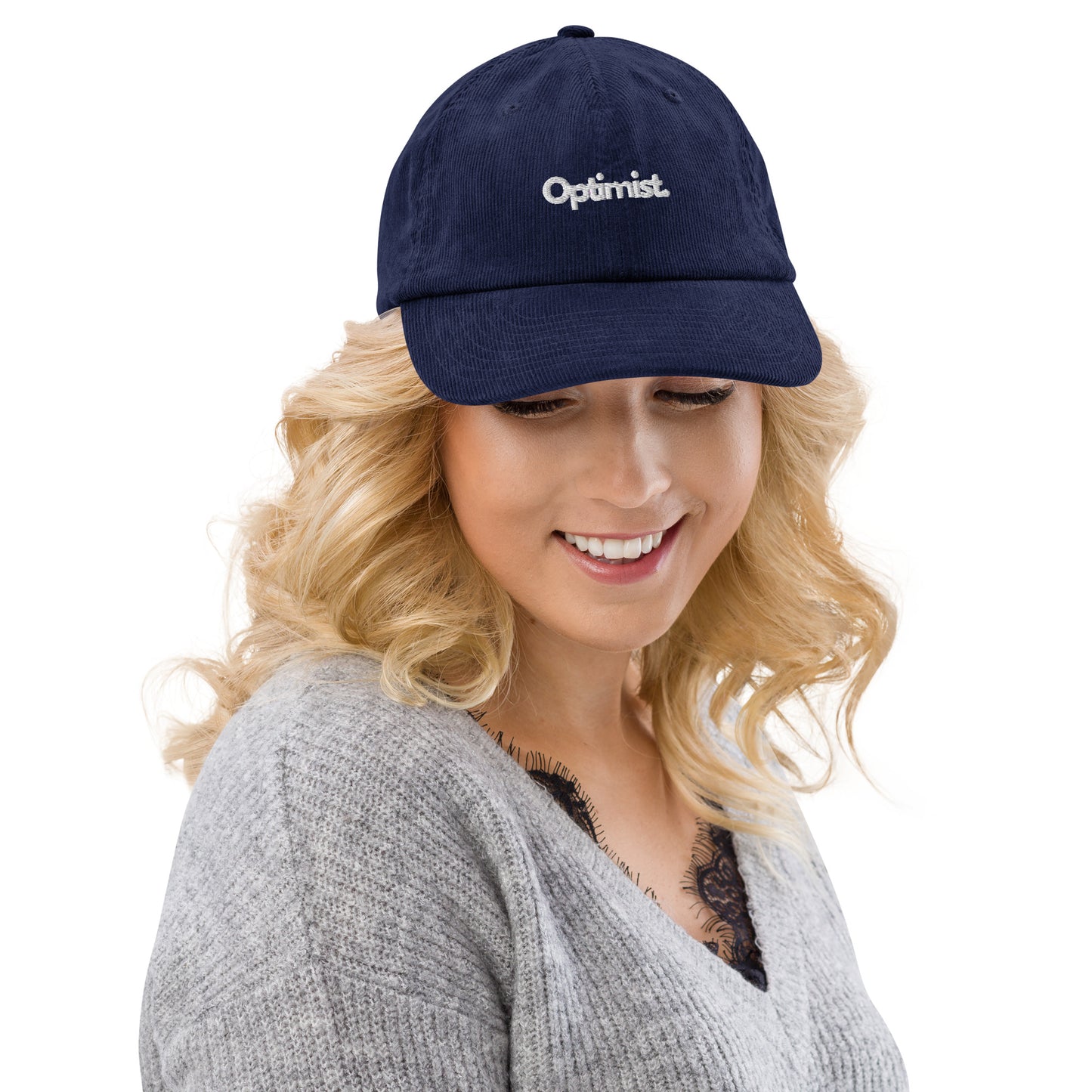 Cord Cap mit Optimist Stickerei