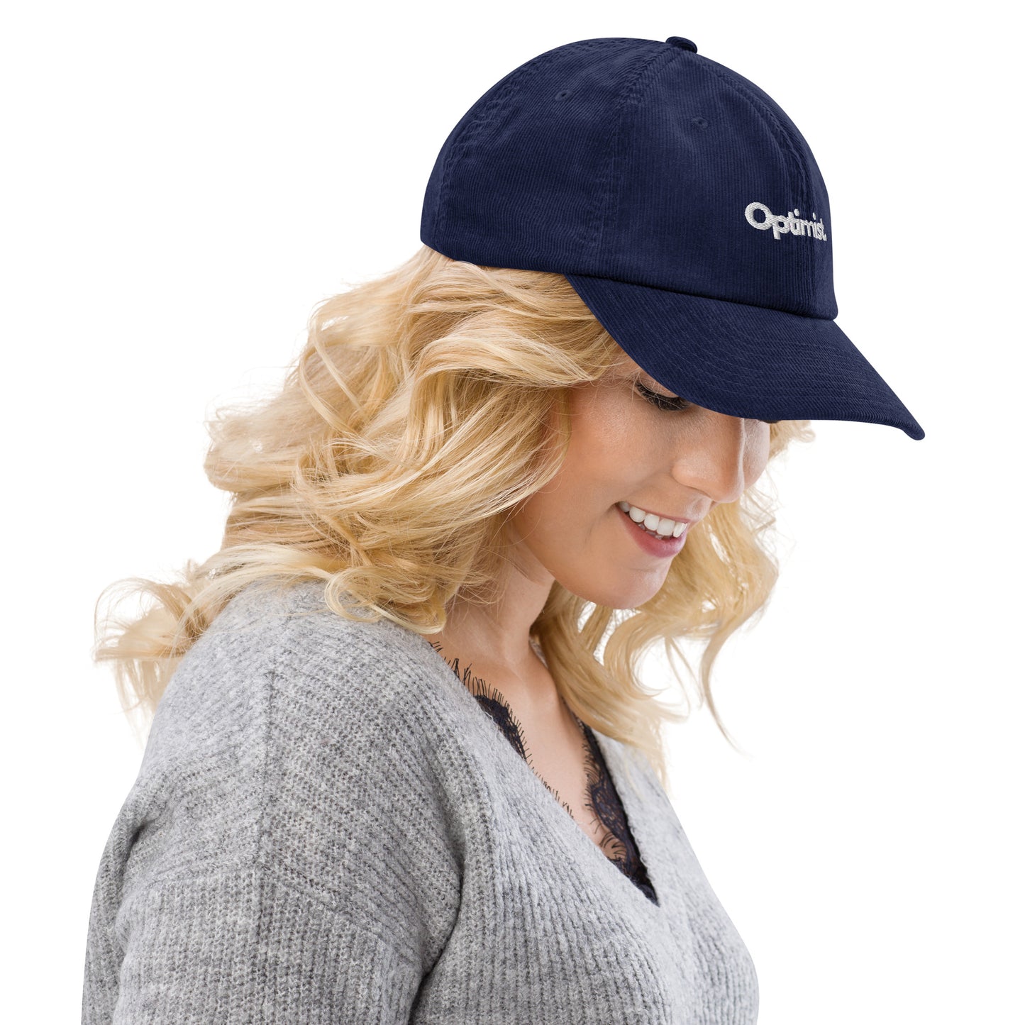 Cord Cap mit Optimist Stickerei